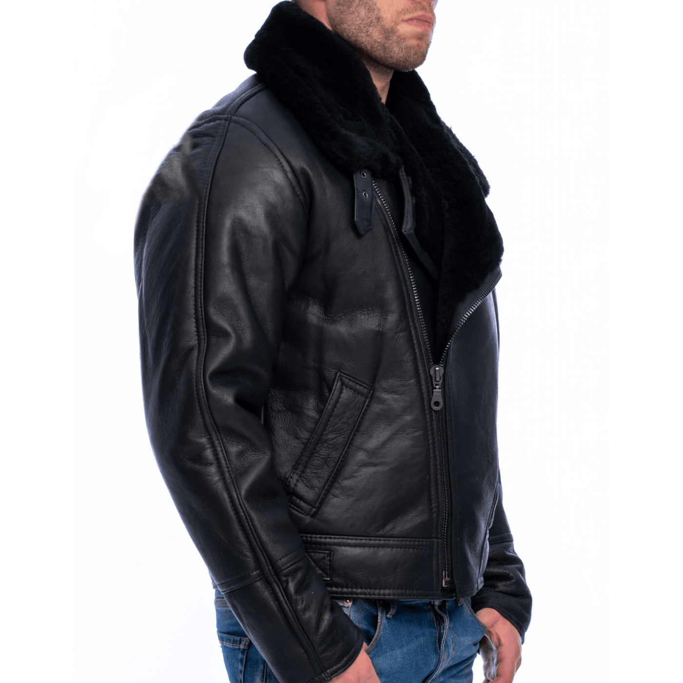 Men's B3 Bomber Leather Jacket - Bull Armour